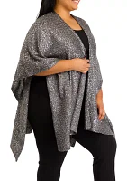 Plus Sequin Knit Cape