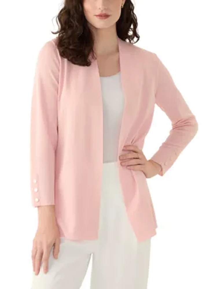 Petite Carmel Self Edge Kissing Front Cardigan