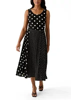 Women's Multi Dot Pleated Skirt