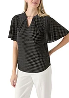 Women's Short Sleeve Printed Knit Top