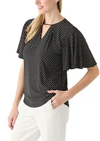 Women's Short Sleeve Printed Knit Top