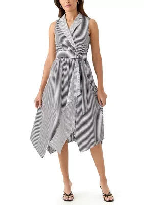 Women's Sleeveless Striped Shirtdress