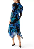 Women's Long Sleeve Handkerchief Hem Dress