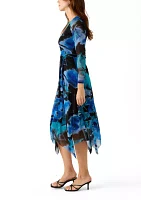 Women's Long Sleeve Handkerchief Hem Dress