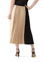 Women's Pleated Color Block Skirt