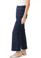 Petite Wide Leg Pull On Super Stretch Pants