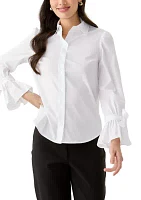 Women's Flare Sleeve Button Front Shirt