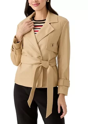 Women's Long Sleeve Cropped Trench