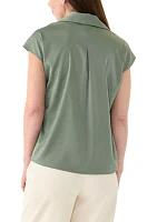 Women's Short Sleeve V-Neck Blouse