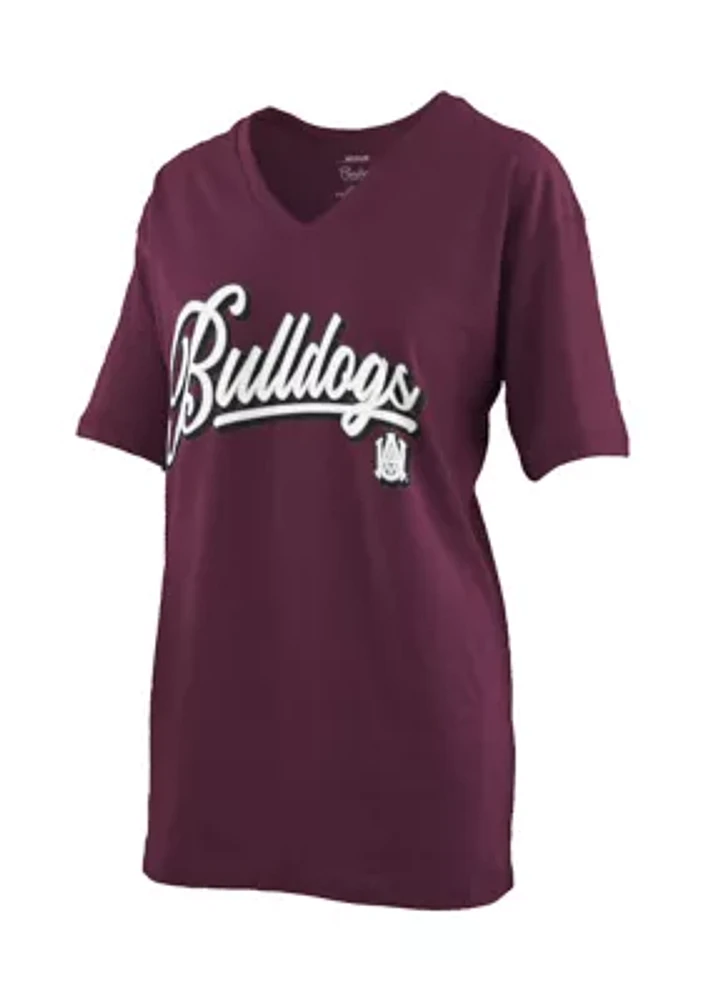 NCAA Alabama A&M Bulldogs Harlow Short Sleeve Jersey V-Neck T-Shirt