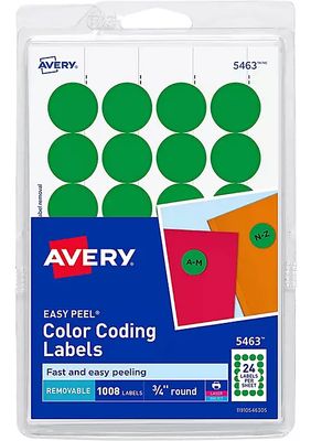 Belk Avery Round Color-Coding Labels 3/4 in, Neon Yellow, 1008/Pack -  AVE05470 (AVE05470) | The Summit
