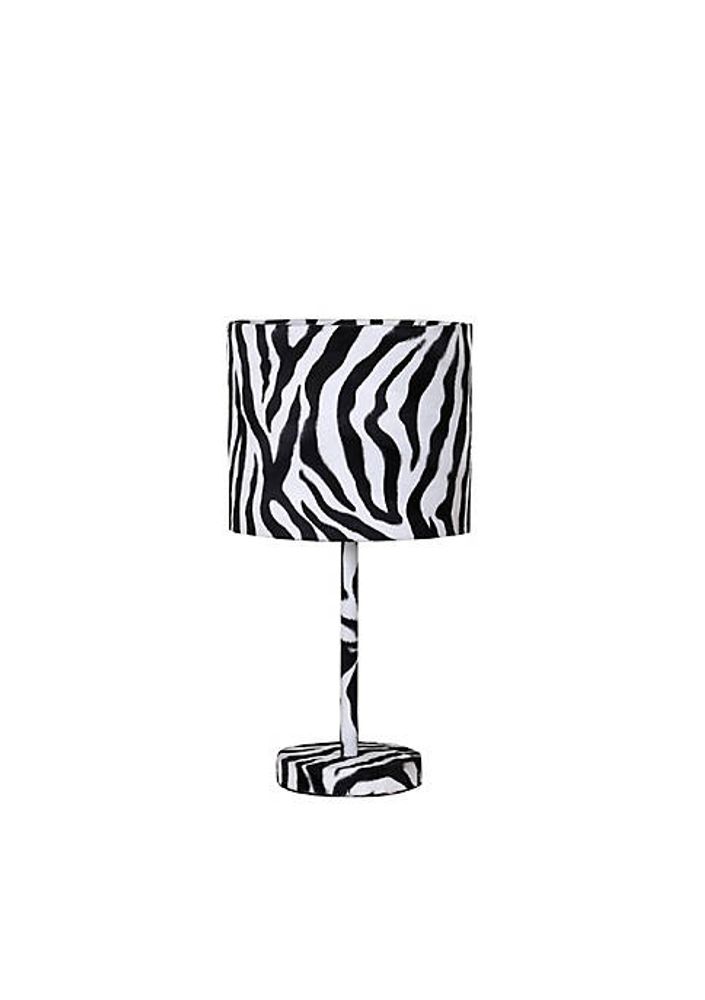 Belk Fabric Wrapped Table Lamp with Animal Print, White and Black | The  Summit