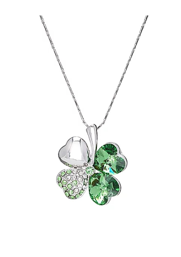 Belk Aqua heritage precision cut Crystal Clover Necklace