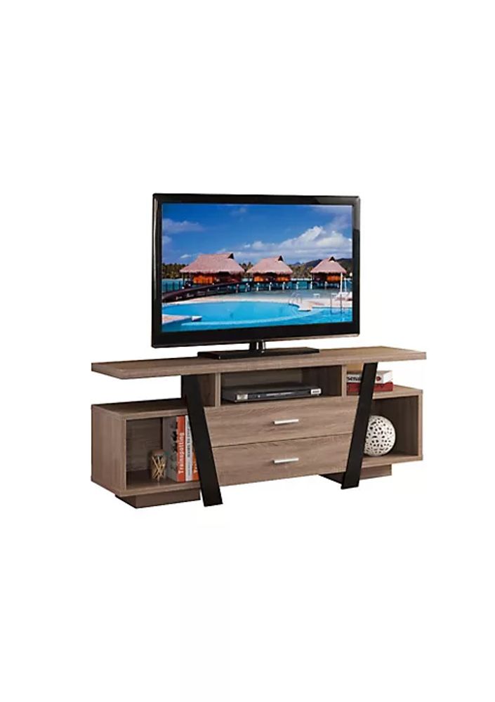 brown tv stand with led lights