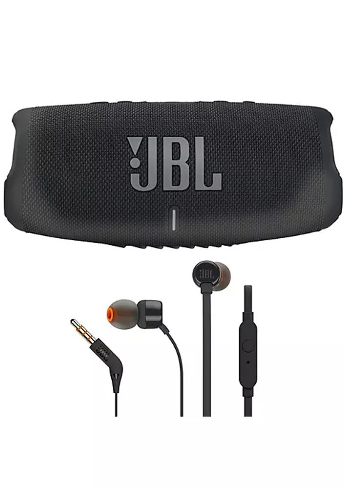 Kinematica Hoge blootstelling ontbijt Belk JBL Charge 5 Bluetooth Speaker with Powerbank Black + JBL T110 in Ear  Headphones | The Summit