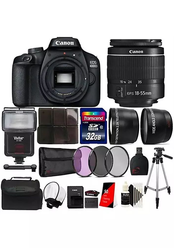 Belk Eos 4000d 18mp Digital Slr Camera With 18-55mm Lens + Top Accessory Kit | The Summit