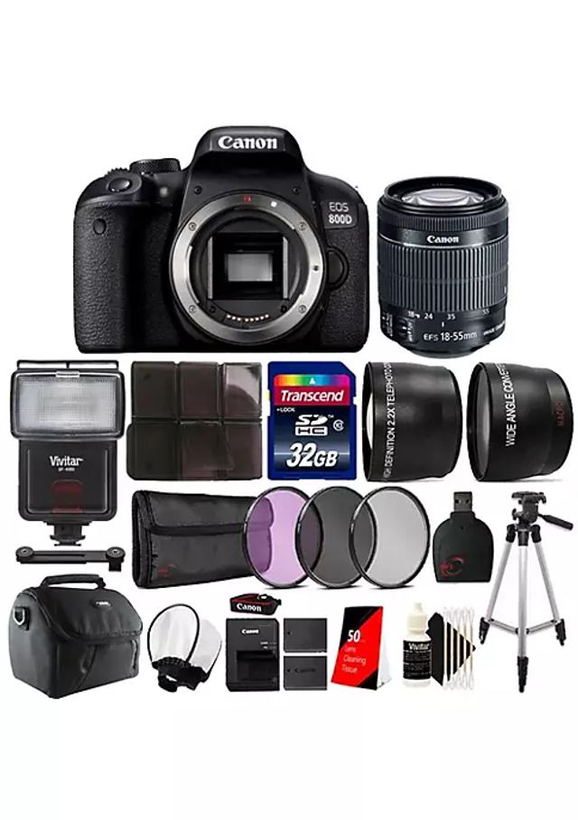 Belk Eos 800d / 24.2mp Slr Camera + Is Stm Lens + Case, Flash More Accessories | The Summit