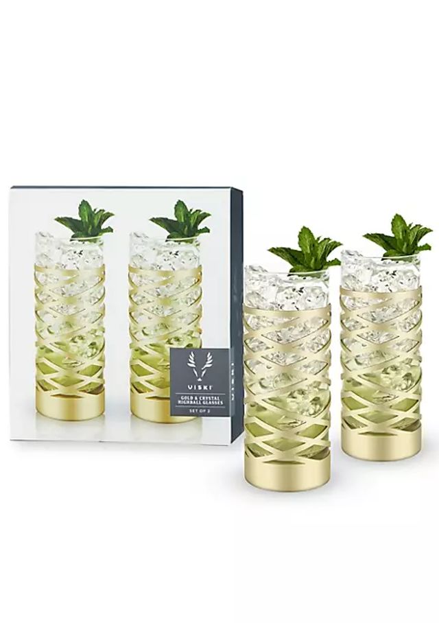 Monique Lhuillier Delphine Highball Glasses - Set of 4