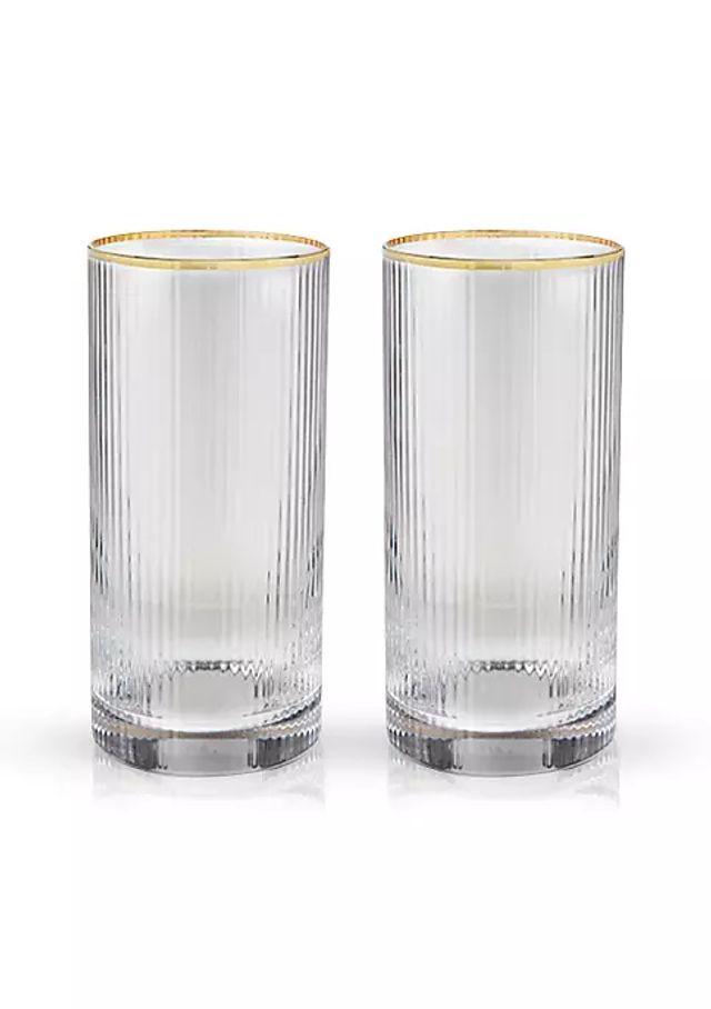 Monique Lhuillier Delphine Highball Glasses - Set of 4