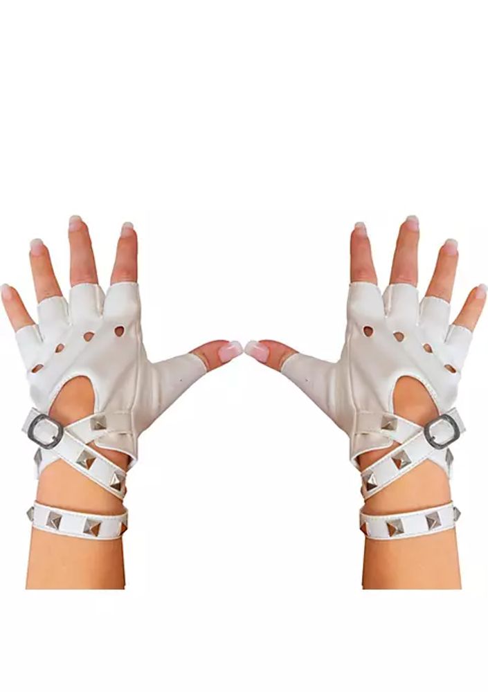 Skeleteen Gothic Fingerless Biker Gloves