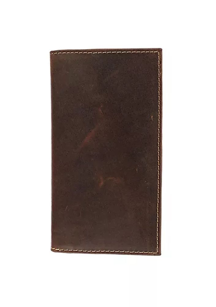 Belk Hunter Leather Distressed Checkbook Cover Wallet | The Summit