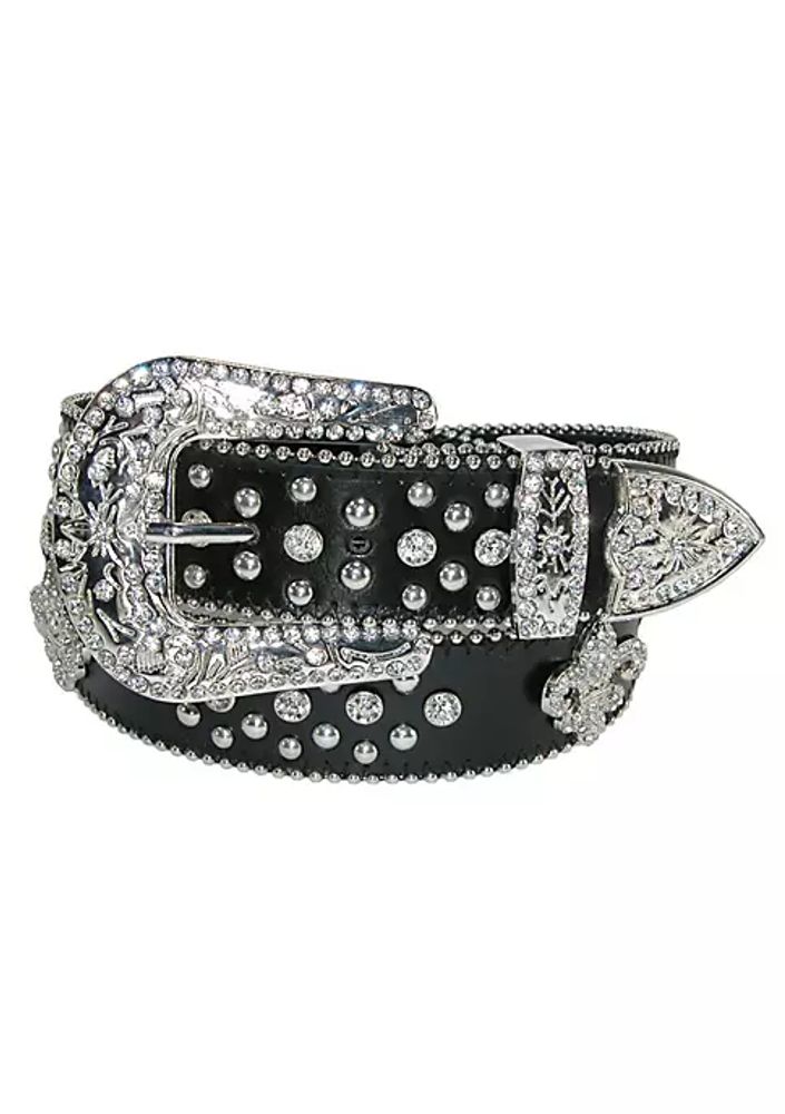 Luxury Divas Rhinestone Studded Western Belt For Women at  Women’s  Clothing store