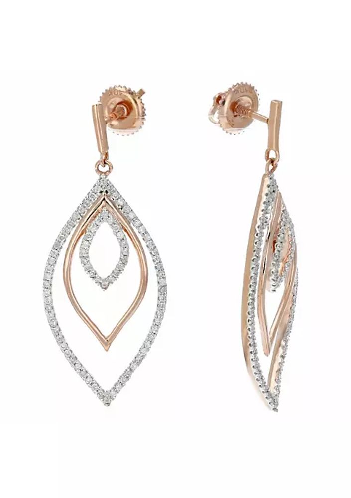 Rose Cut Stone Drop Earrings, Aureus + Argent