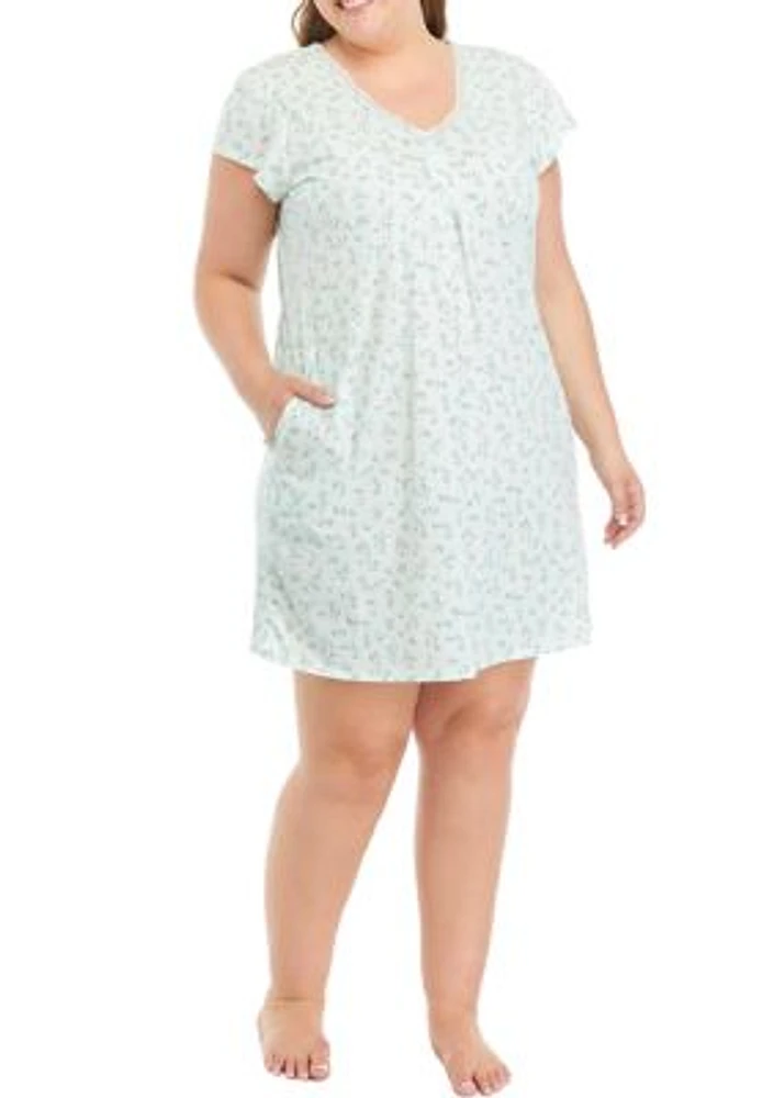 Plus Floral Printed Nightgown