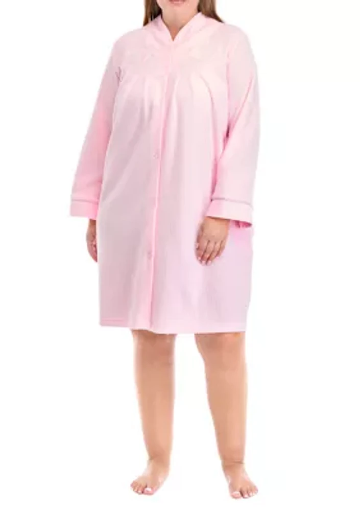 Plus Honeycomb Short Button Robe