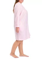 Plus Honeycomb Short Button Robe