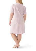 Plus Seersucker Short Snap Robe