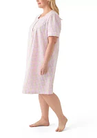 Plus Seersucker Short Snap Robe