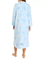 Plus Embossed Fleece Long Zip Robe