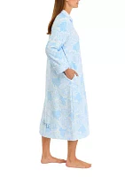 Plus Embossed Fleece Long Zip Robe