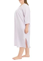 Plus Seersucker Long Zip Nightgown