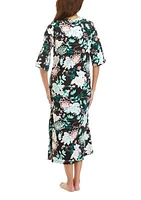 Floral Interlock Long Zip Robe