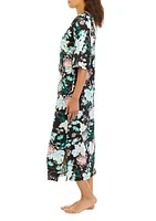 Floral Interlock Long Zip Robe