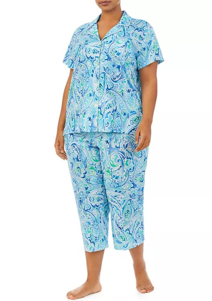 Belk Plus Short Sleeve Capri Pajama Set | The Summit