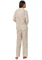 3/4 Sleeve Notch Collar Pajama Set