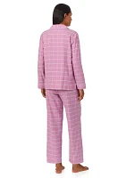 Long Sleeve Notch Collar Pant Pajama Set