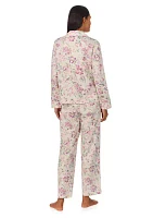 Long Sleeve Notch Collar Pant Pajama Set