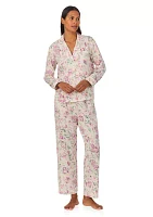 Long Sleeve Notch Collar Pant Pajama Set