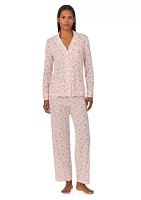 Long Sleeve Notch Collar Pant Pajama Set