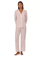 Long Sleeve Notch Collar Pant Pajama Set