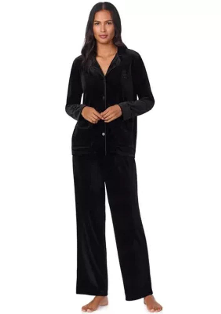 Long Sleeve Notch Collar Pant Pajama Set