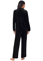 Long Sleeve Notch Collar Pant Pajama Set