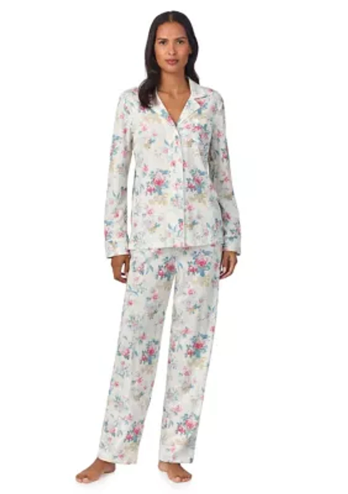 Long Sleeve Notch Collar Pant Pajama Set