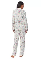 Long Sleeve Notch Collar Pant Pajama Set