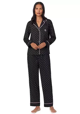 Long Sleeve Notch Collar Pant Pajama Set