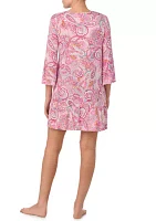 3/4 Sleeve Tunic Sleep Shirt